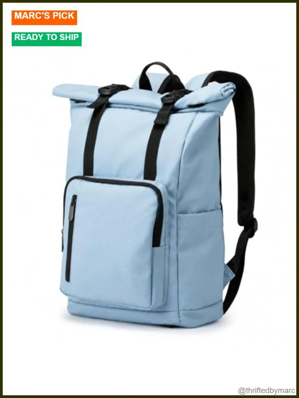 Anti-Theft Roll Top Laptop Backpack for Men Women Water-Resistant Travel